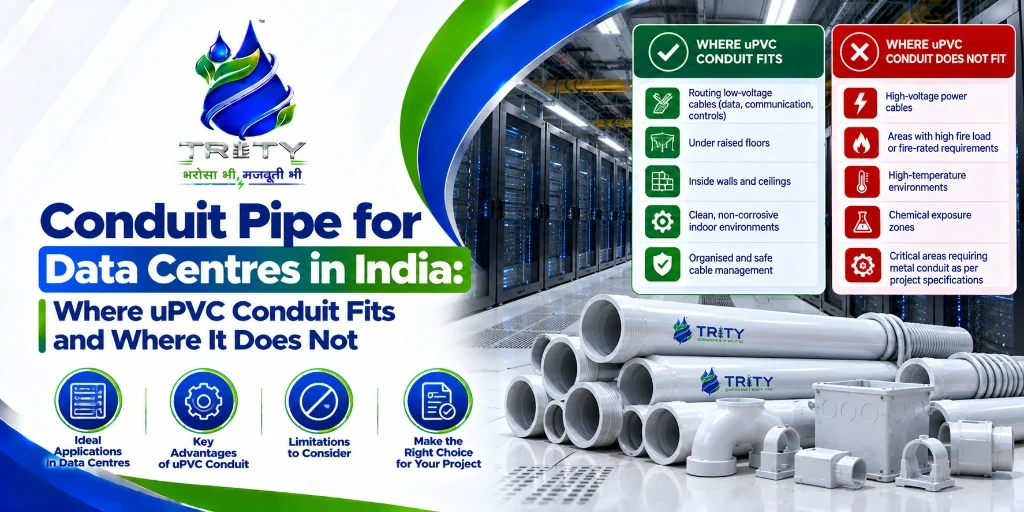 Conduit Pipe for Data Centres in India: Where uPVC Conduit Fits and Where It Does Not