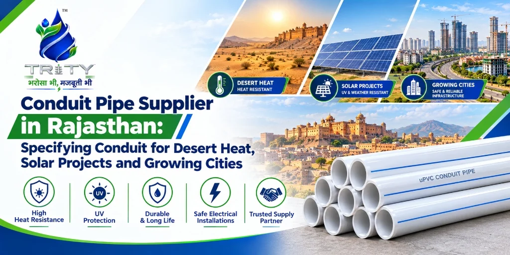 Conduit Pipe Supplier in Rajasthan: Specifying Conduit for Desert Heat, Solar Projects and Growing Cities
