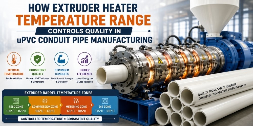 How Extruder Heater Temperature Range Controls Quality in uPVC Conduit Pipe Manufacturing