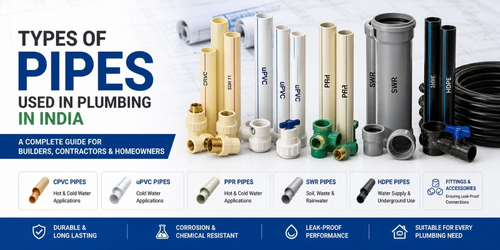 Types of Pipes Used in Plumbing in India: A Complete Guide for Builders, Contractors & Homeowners